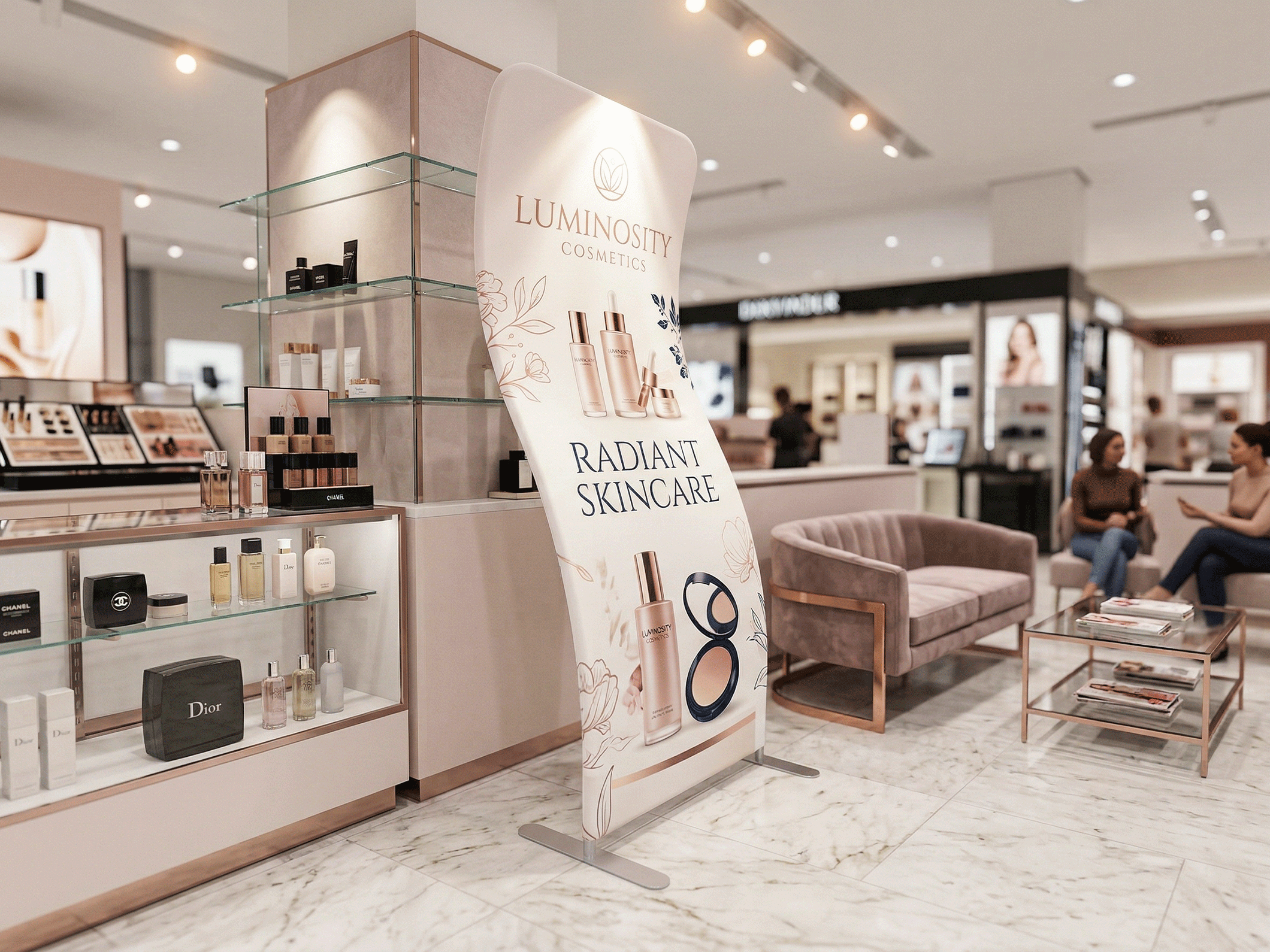 S-Shaped Fabric Display Stands - View 2