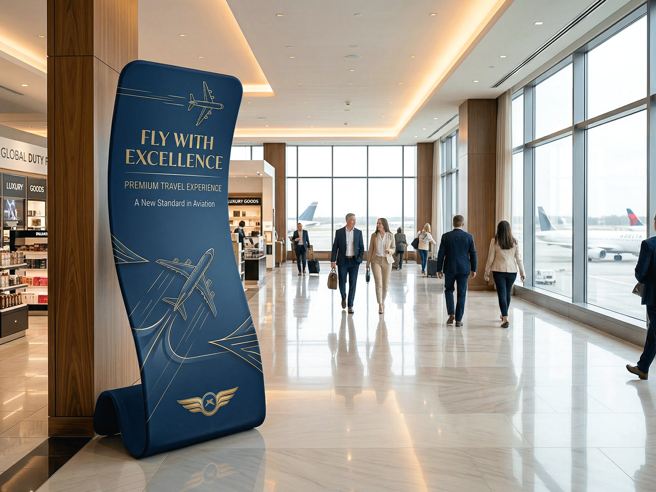 S-Curved Fabric Display Stands