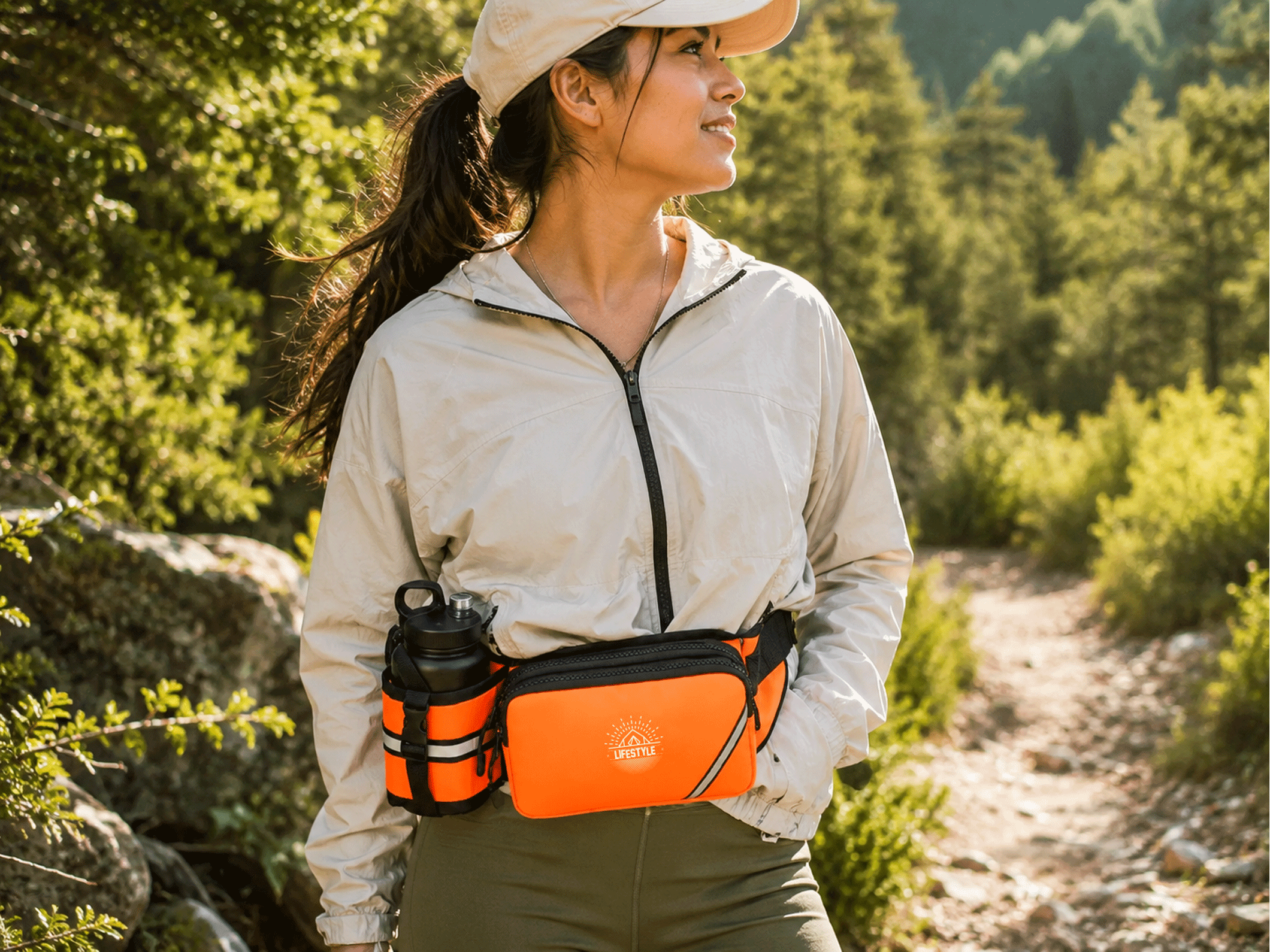 Running Waist Pack with Bottle Holder - View 2
