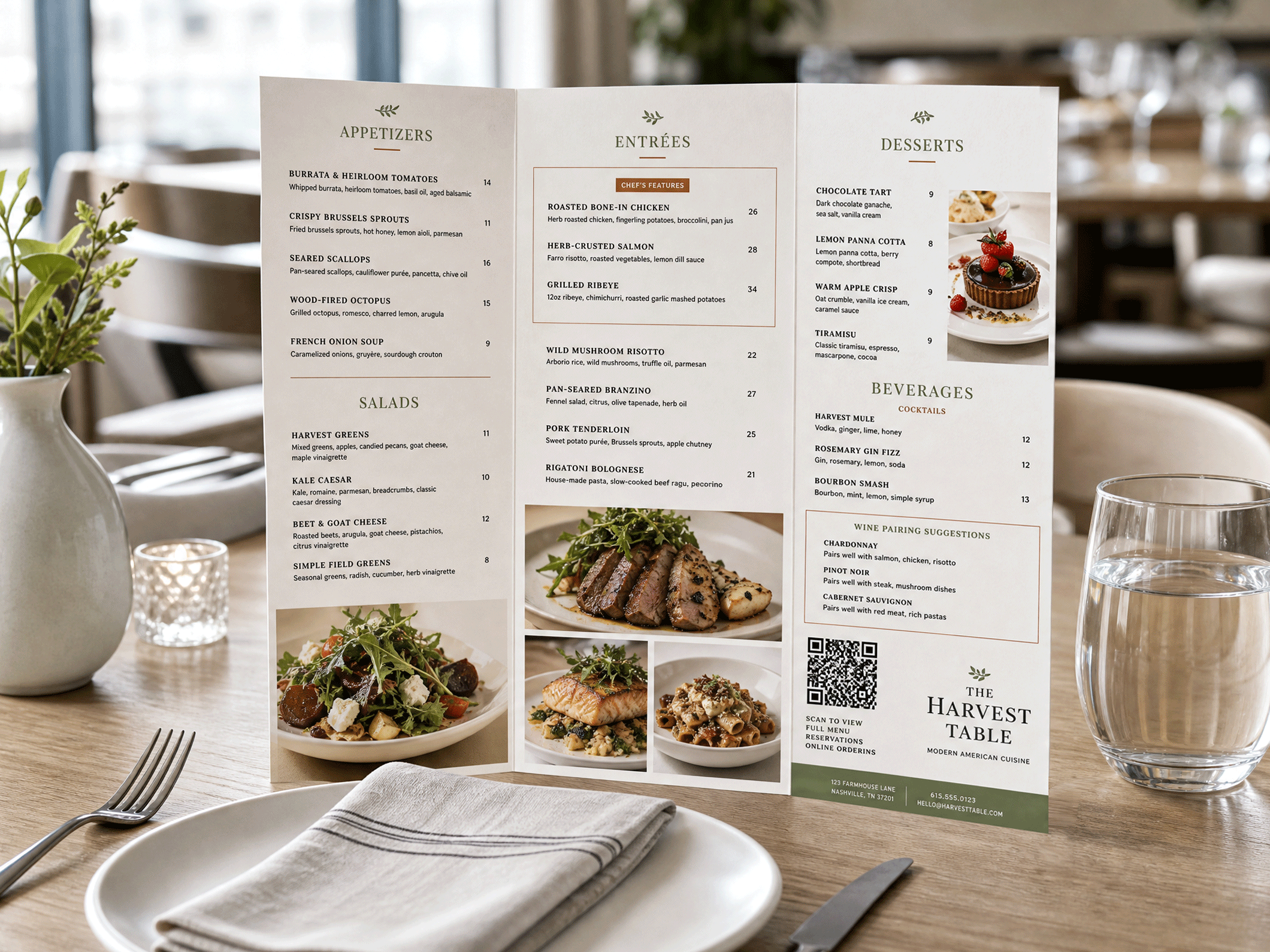 Dine-In Menus - View 1