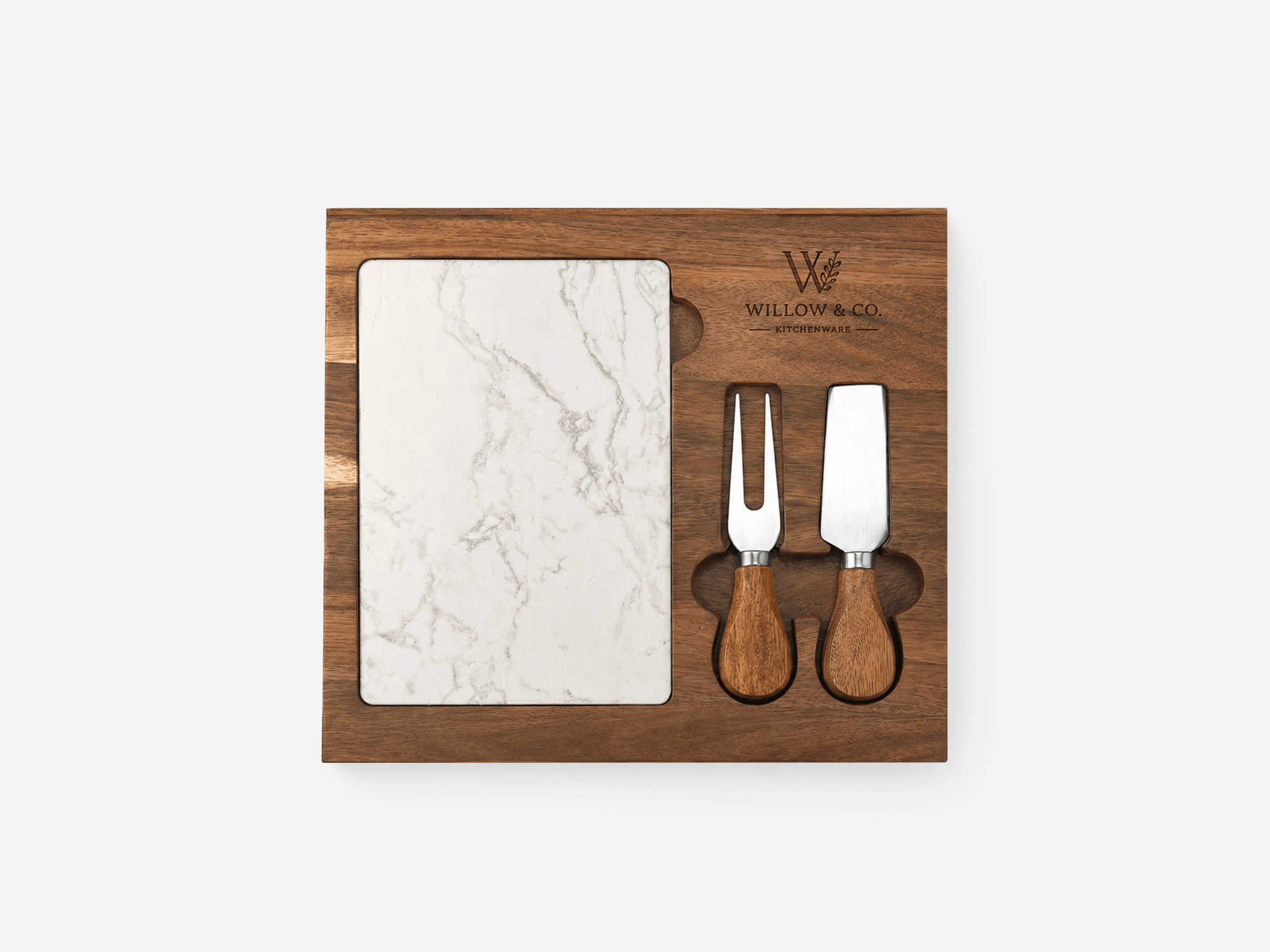 Marble & Wood Cheese Board Set