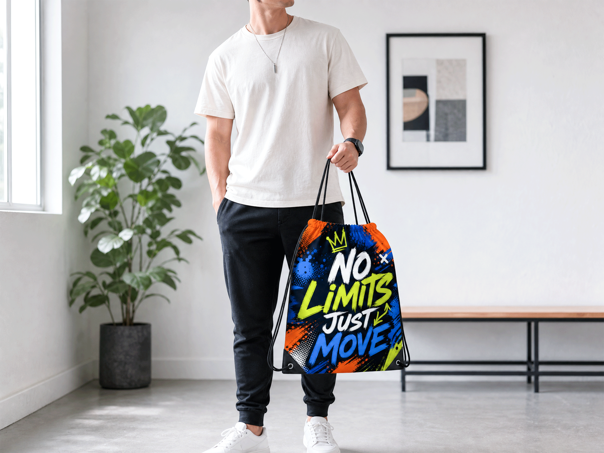 All-Over Print Drawstring Backpack - View 2