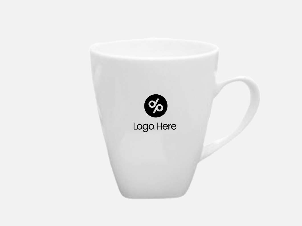 9.5oz Classic White Porcelain Tapered Mug