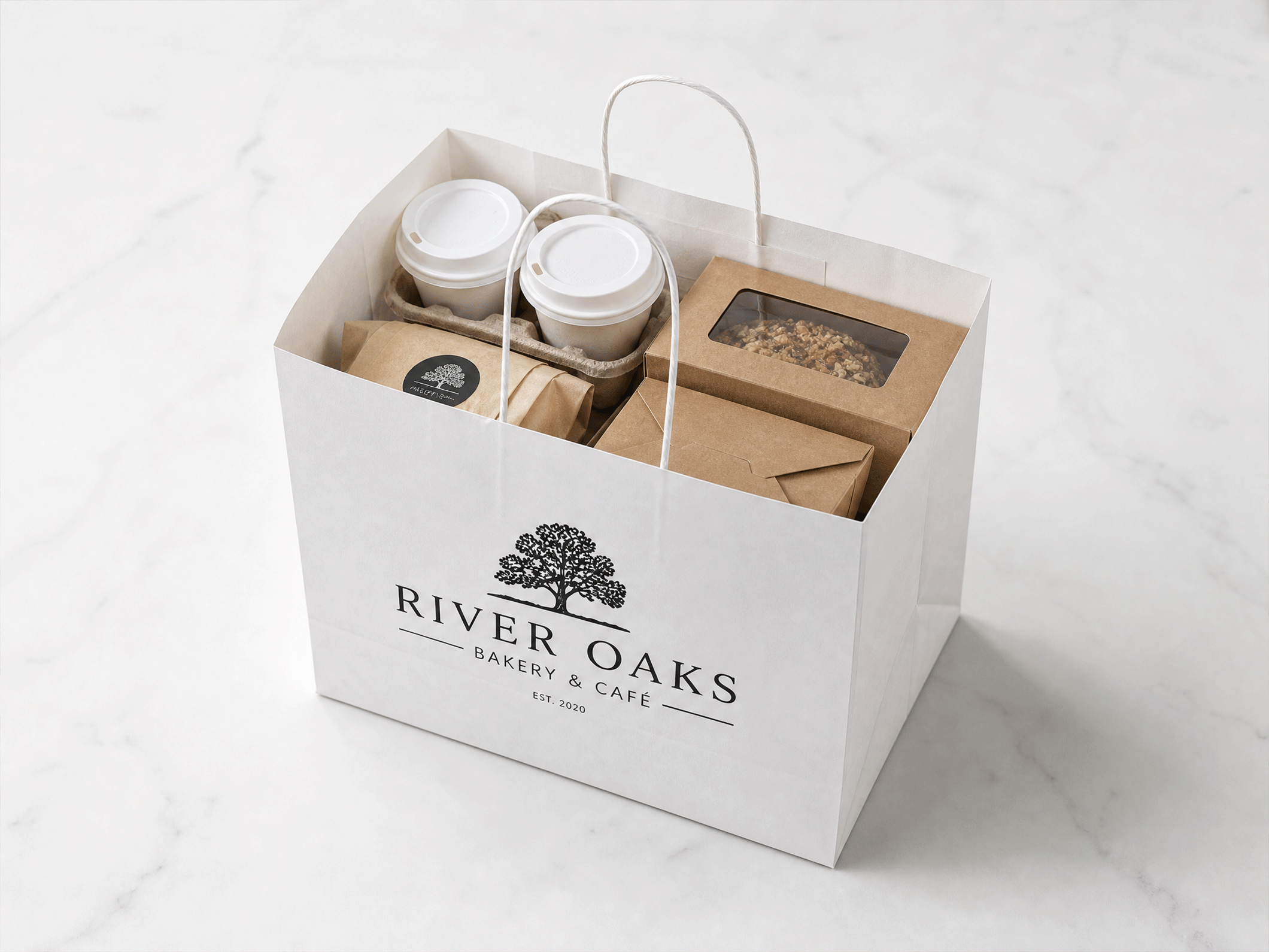 Kraft Takeout Paper Bags - View 3
