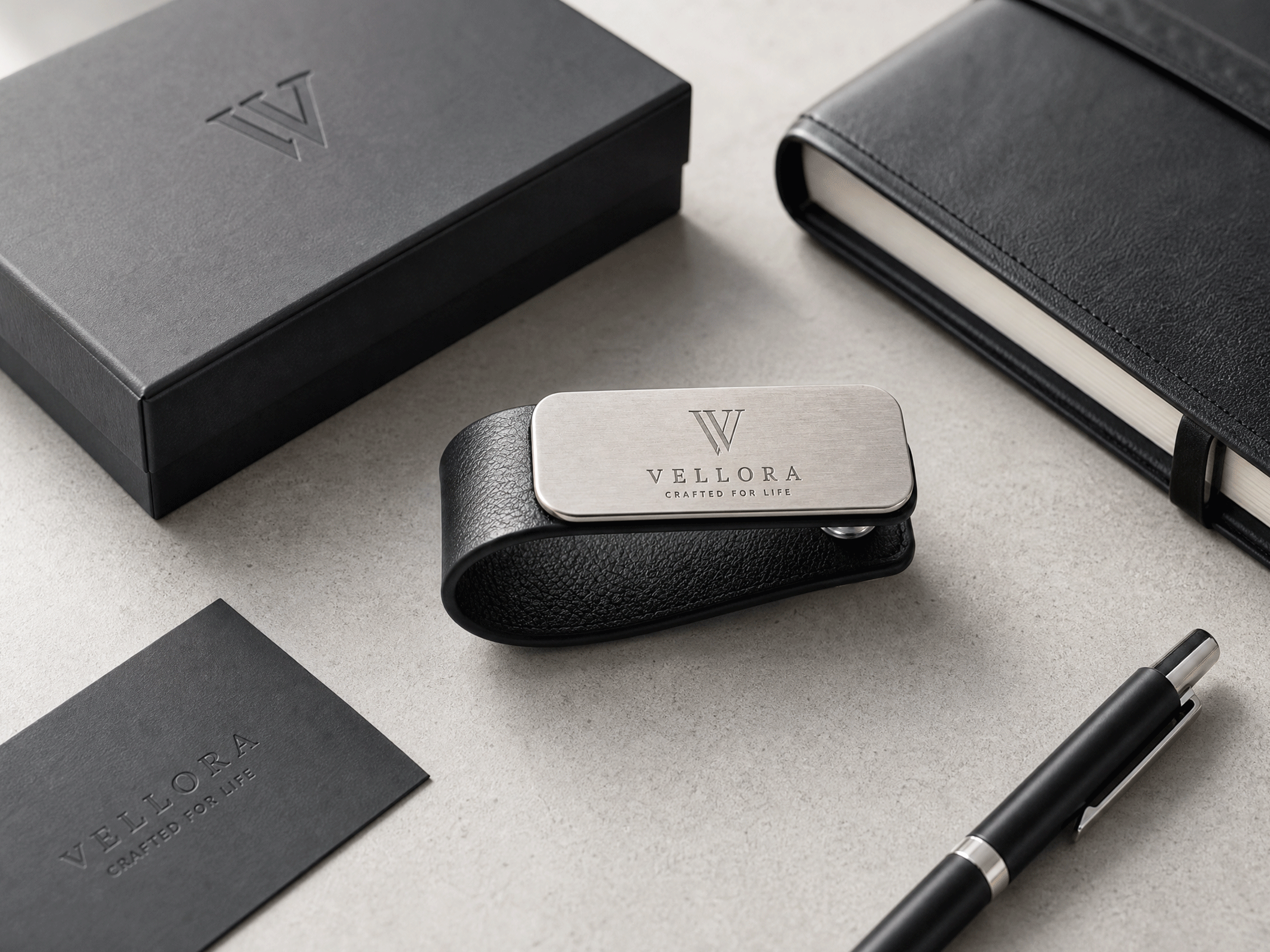 Leather Key Organizer with Metal Panel