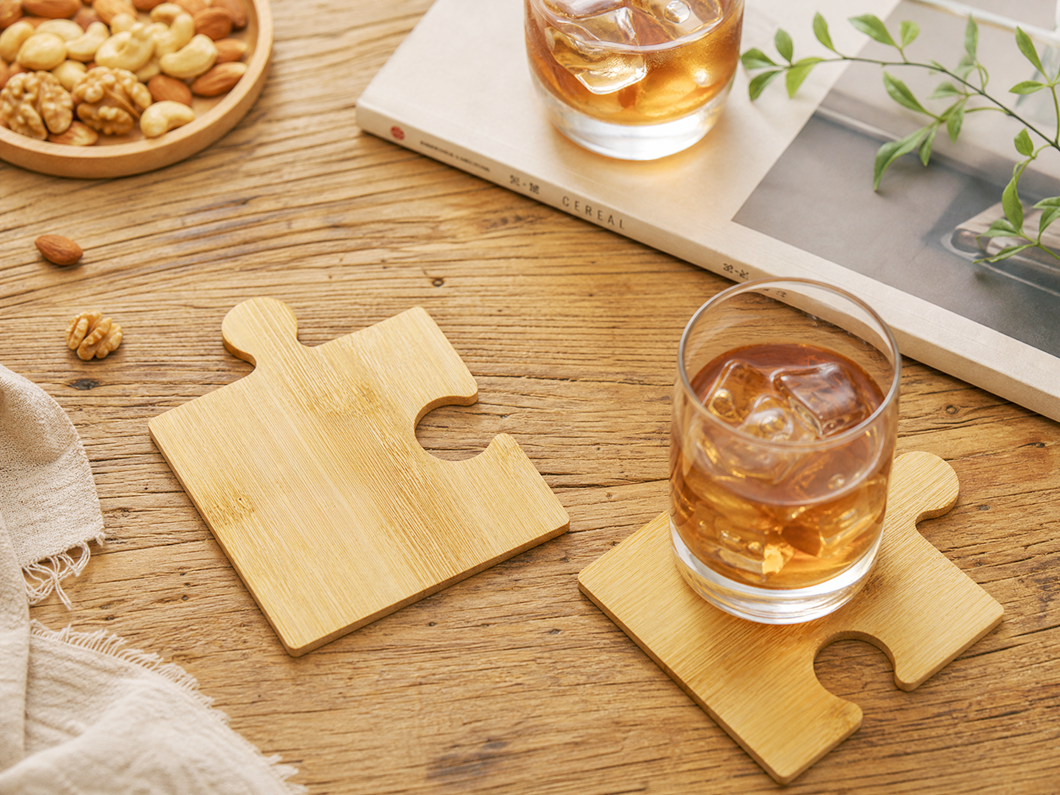 Bamboo Puzzle Coaster Set - View 2