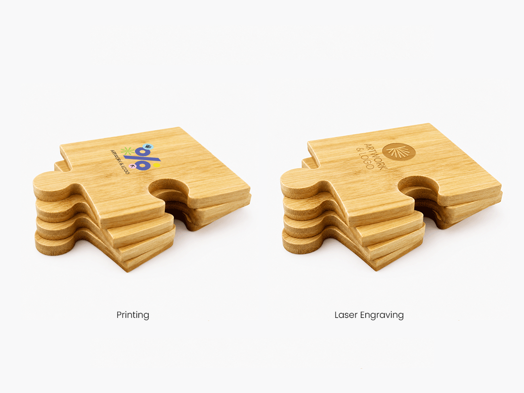 Bamboo Puzzle Coaster Set - View 3