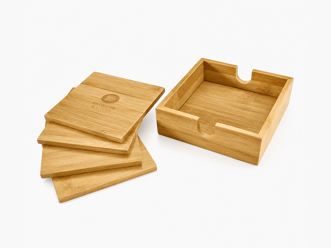 Bamboo Coaster Set - View 4