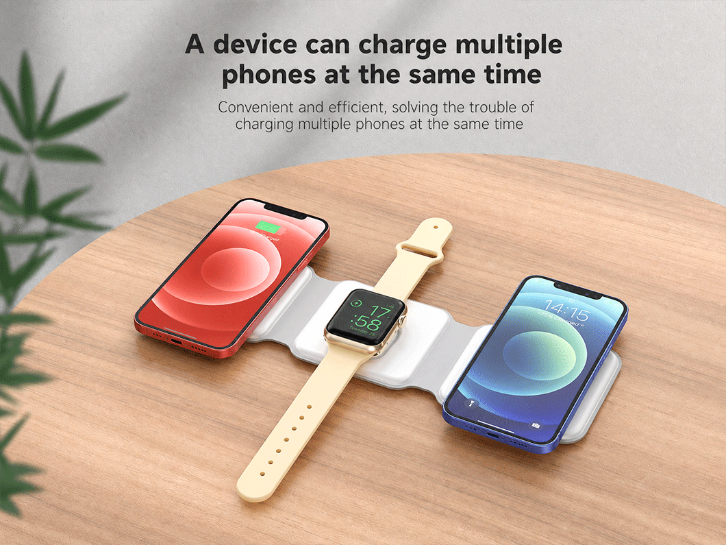 15W 3-in-1 Magnetic Wireless Charging Stand - View 1
