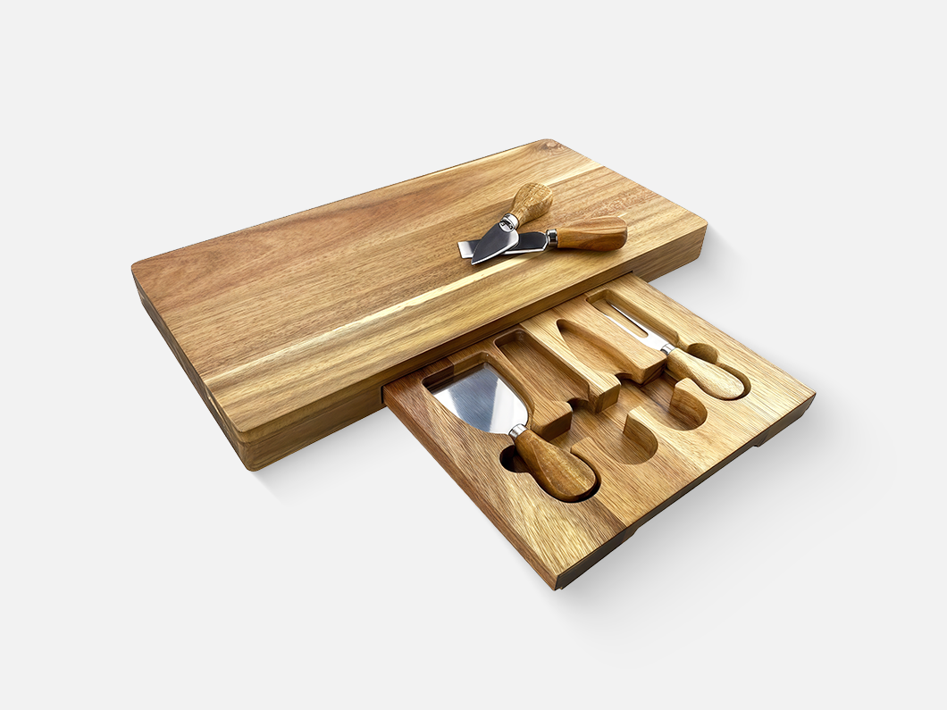 Acacia Cheese Board & Knife Gift Set - View 2