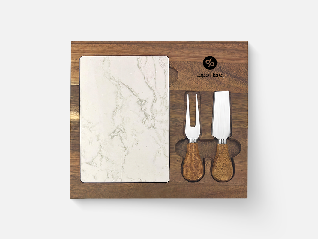 Marble & Wood Cheese Board Set - View 1