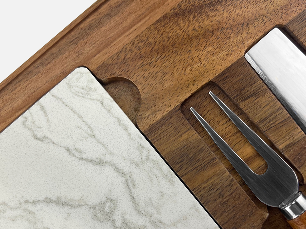 Marble & Wood Cheese Board Set - View 2