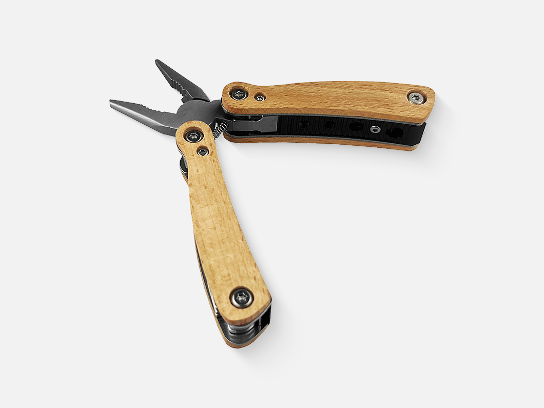Beechwood Handle Multi-Function Folding Tool - View 2