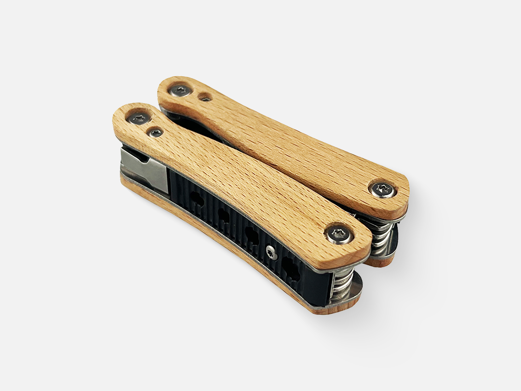 Beechwood Handle Multi-Function Folding Tool - View 3