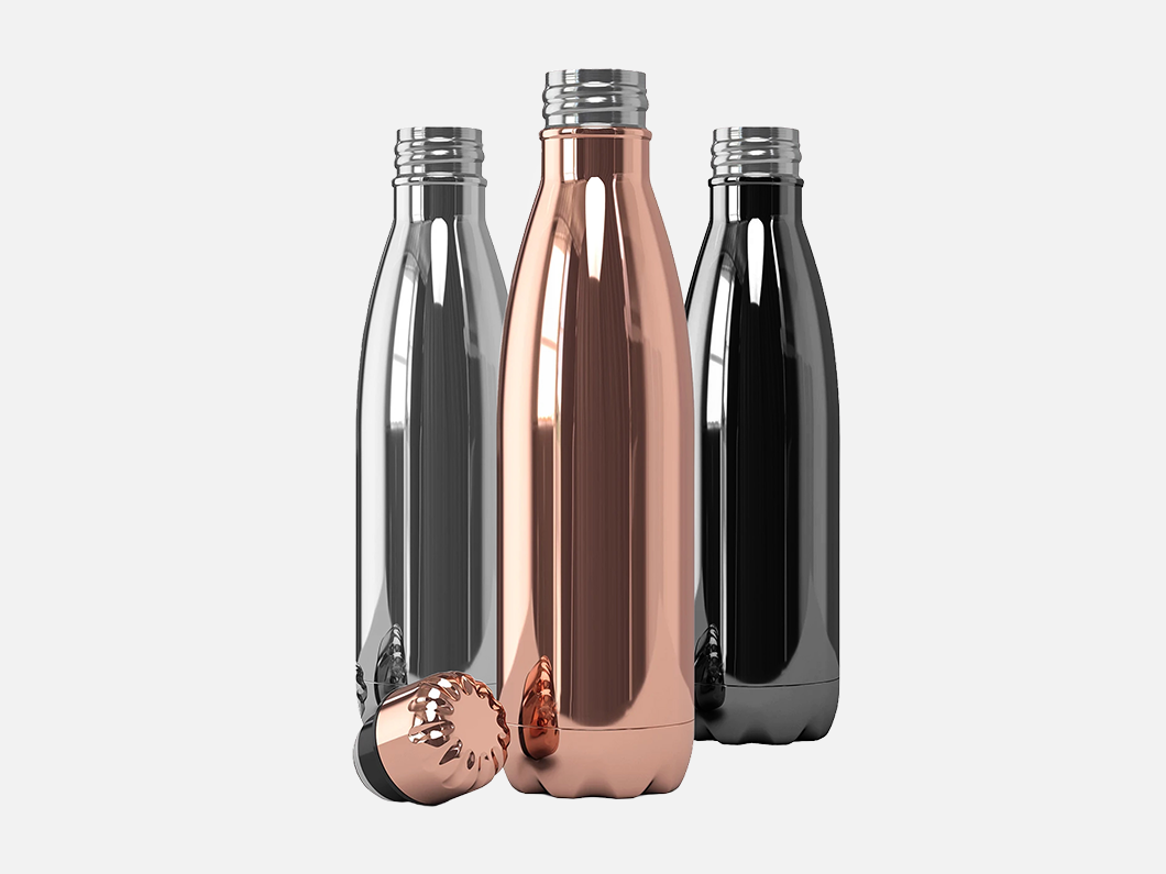 18oz Mirror-Finish Stainless Steel Insulated Water Bottle