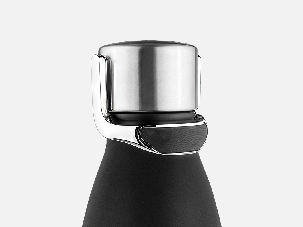 15oz Bamboo Wrap Vacuum Insulated Stainless Steel Water Bottle with Foldable Handle - View 3