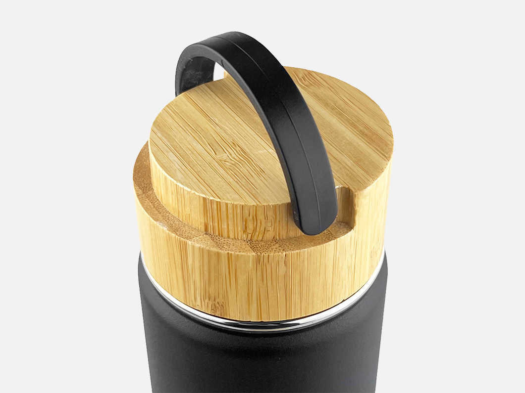 15oz Bamboo Lid Insulated Stainless Steel Water Bottle - View 3