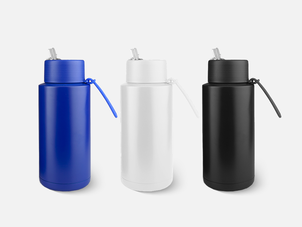 34oz Vacuum Insulated Straw Bottle with Silicone Carry Loop - View 1