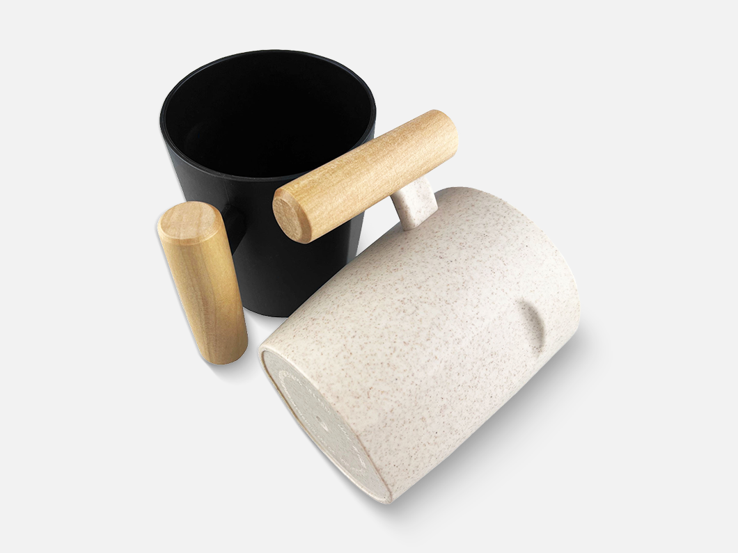15oz Straw Fiber Mug with Wood Handle - View 1