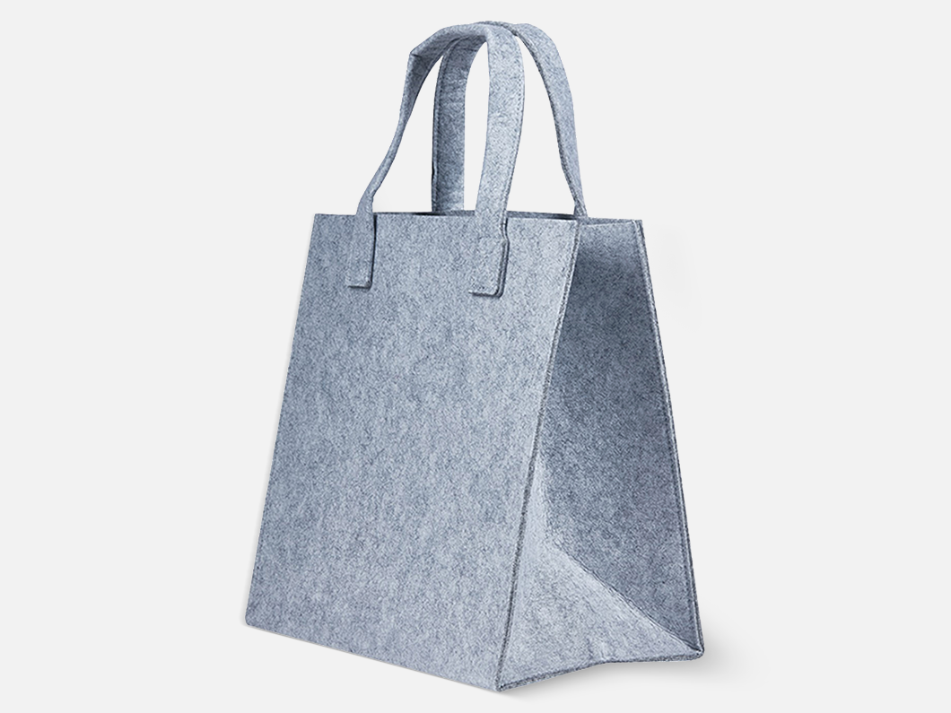 Structured Felt Cube Tote Bag - View 2