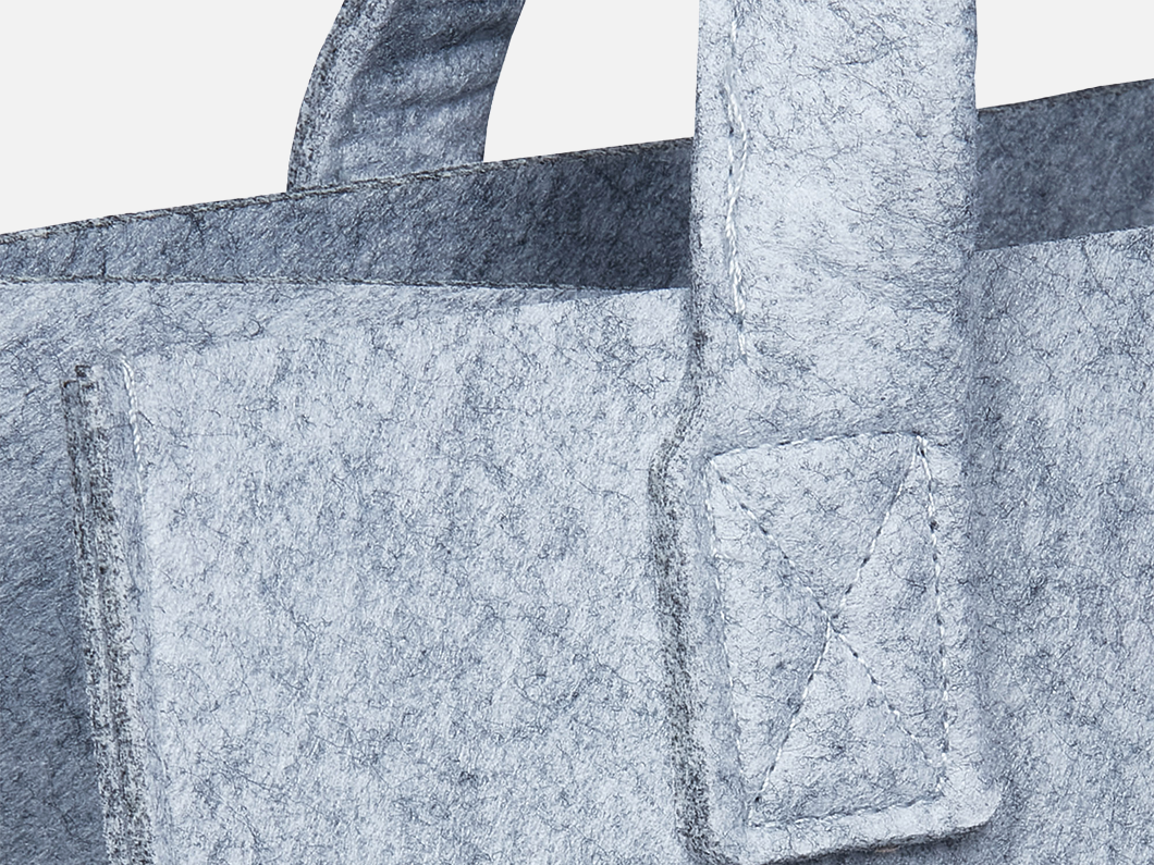 Structured Felt Cube Tote Bag - View 3