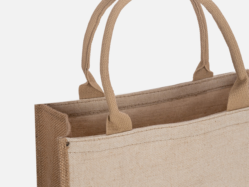 Square Bottom Jute Tote Bag - View 3