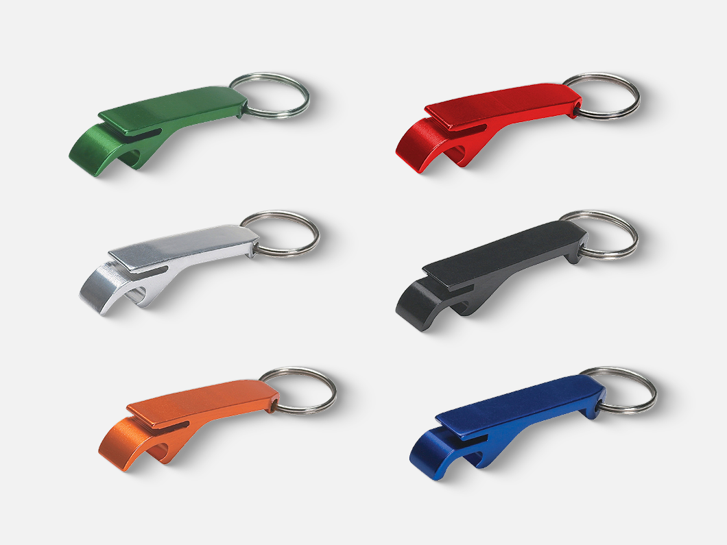 Aluminum Bottle Opener Keychain with Can Tab Lifter