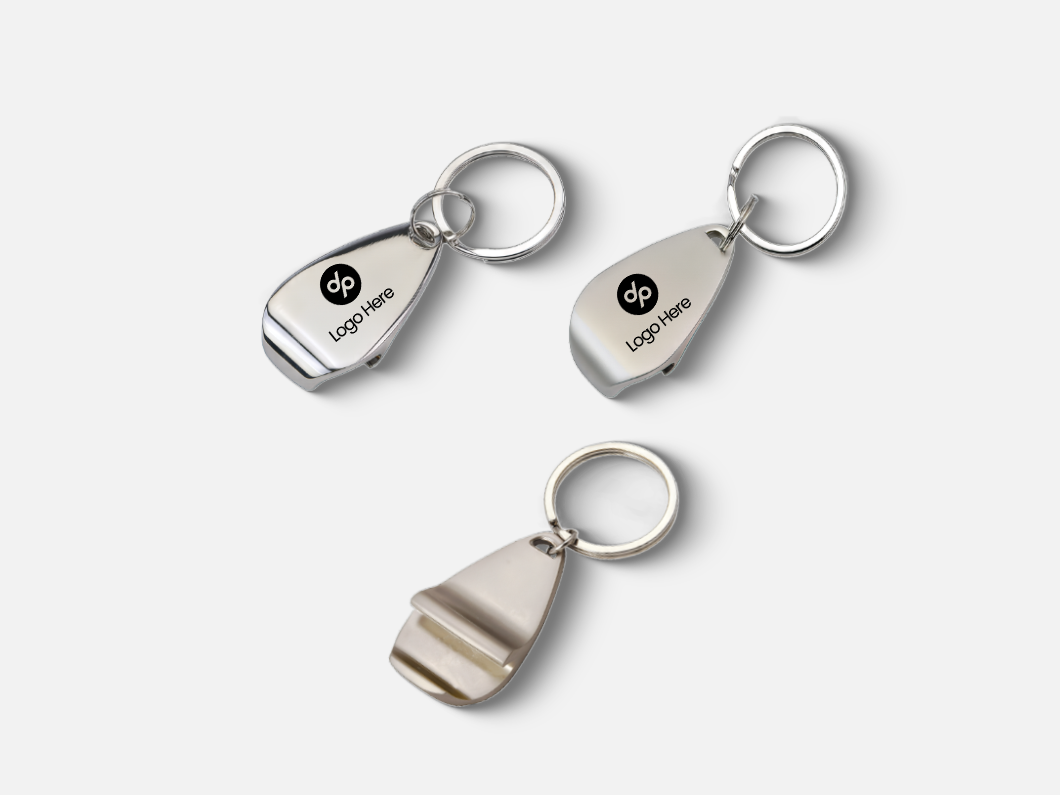 Silver Finish Zinc Alloy Bottle Opener Keychain - View 3