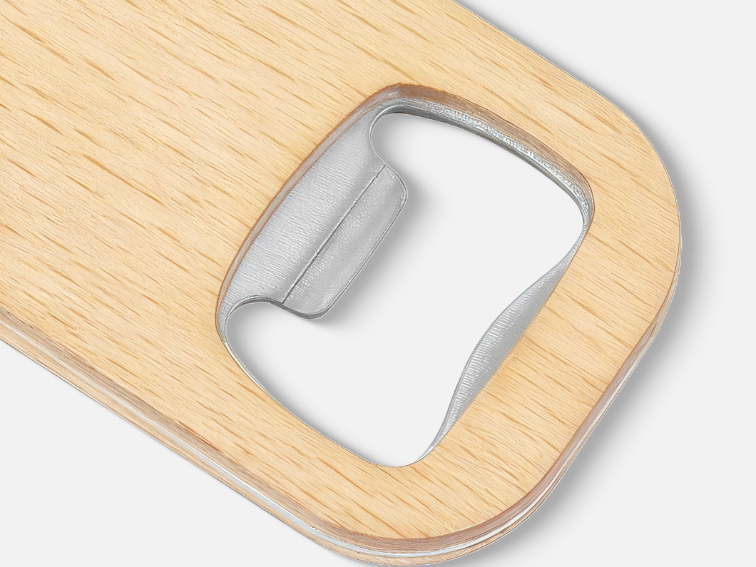 Bamboo Bottle Opener Keychain - View 2