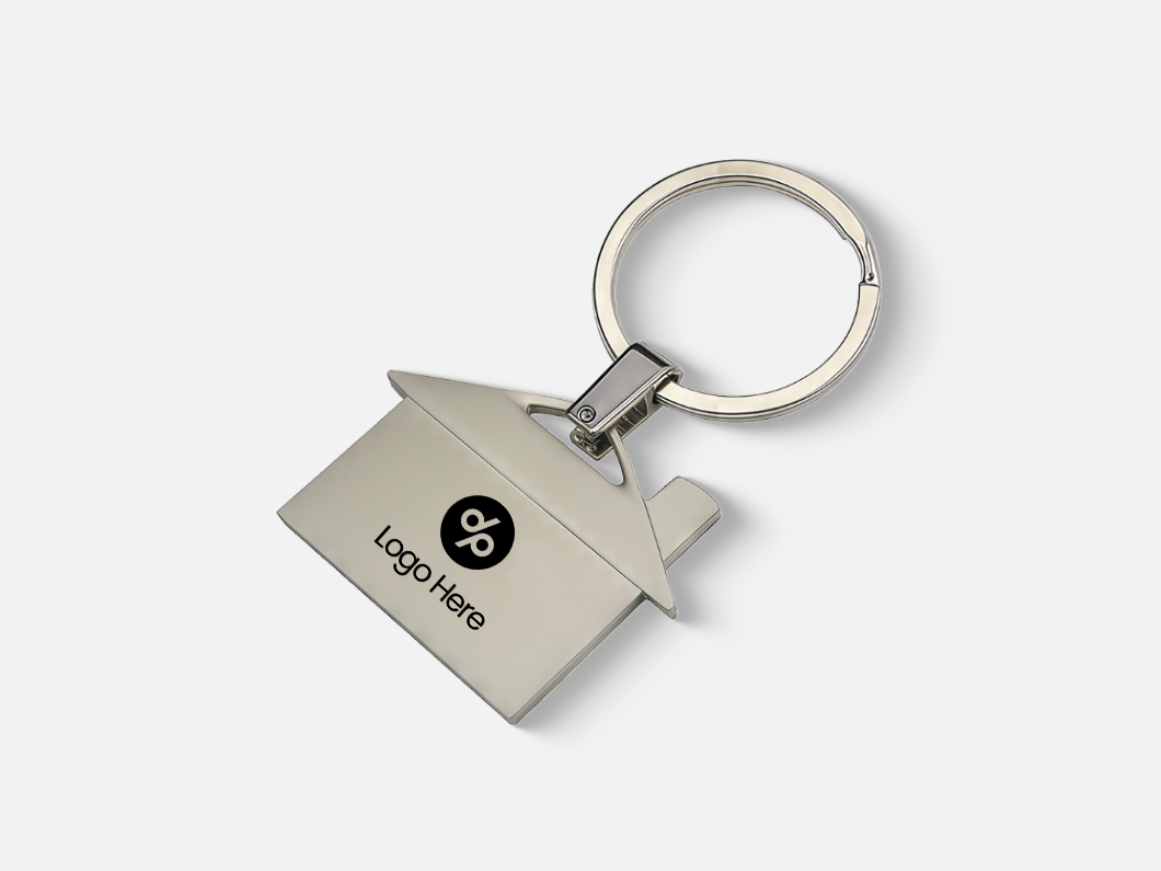 House-Shaped Metal Keychain - View 2