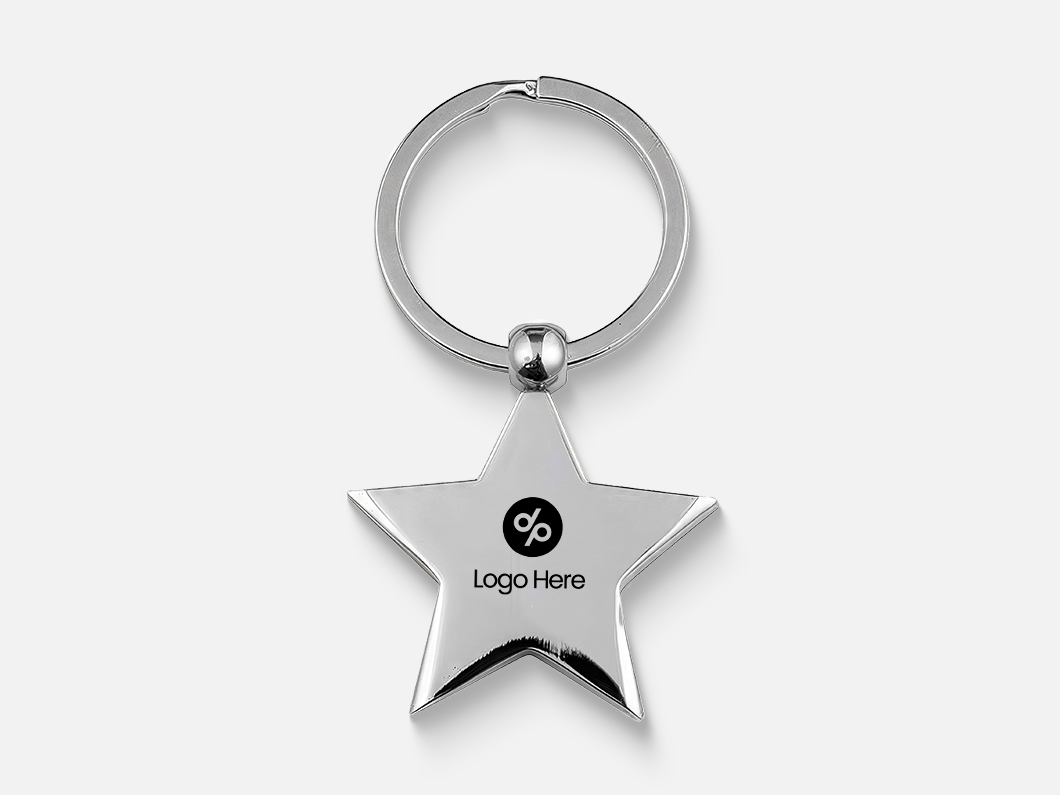 Star-Shaped Metal Keychain