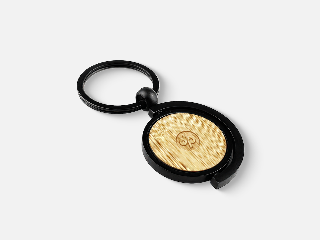 Triple Spinner Bamboo Keychain - View 2