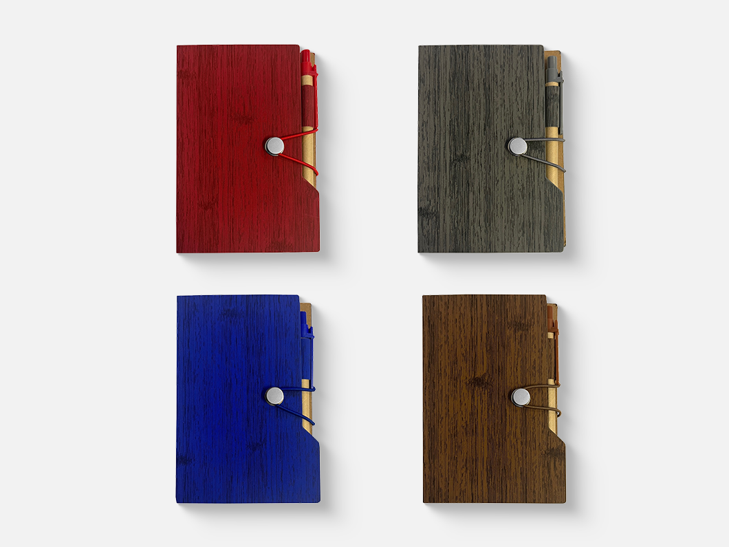 Faux Wood Grain Notepad Organizer Set - View 2
