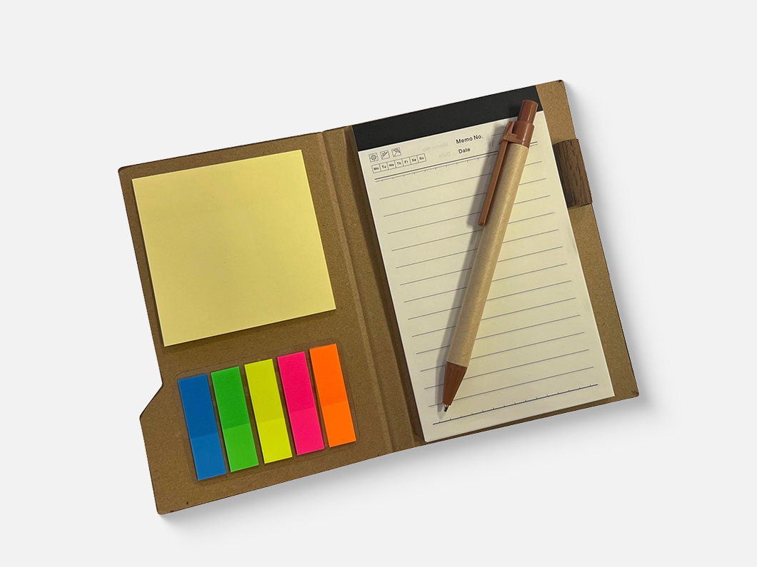 Faux Wood Grain Notepad Organizer Set - View 3