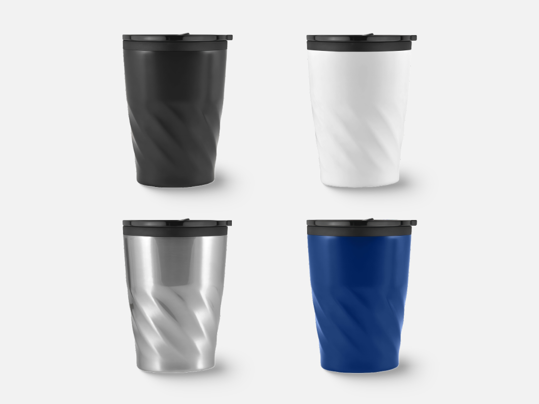 Spiral Textured 12oz Stainless Vacuum Tumbler - View 1
