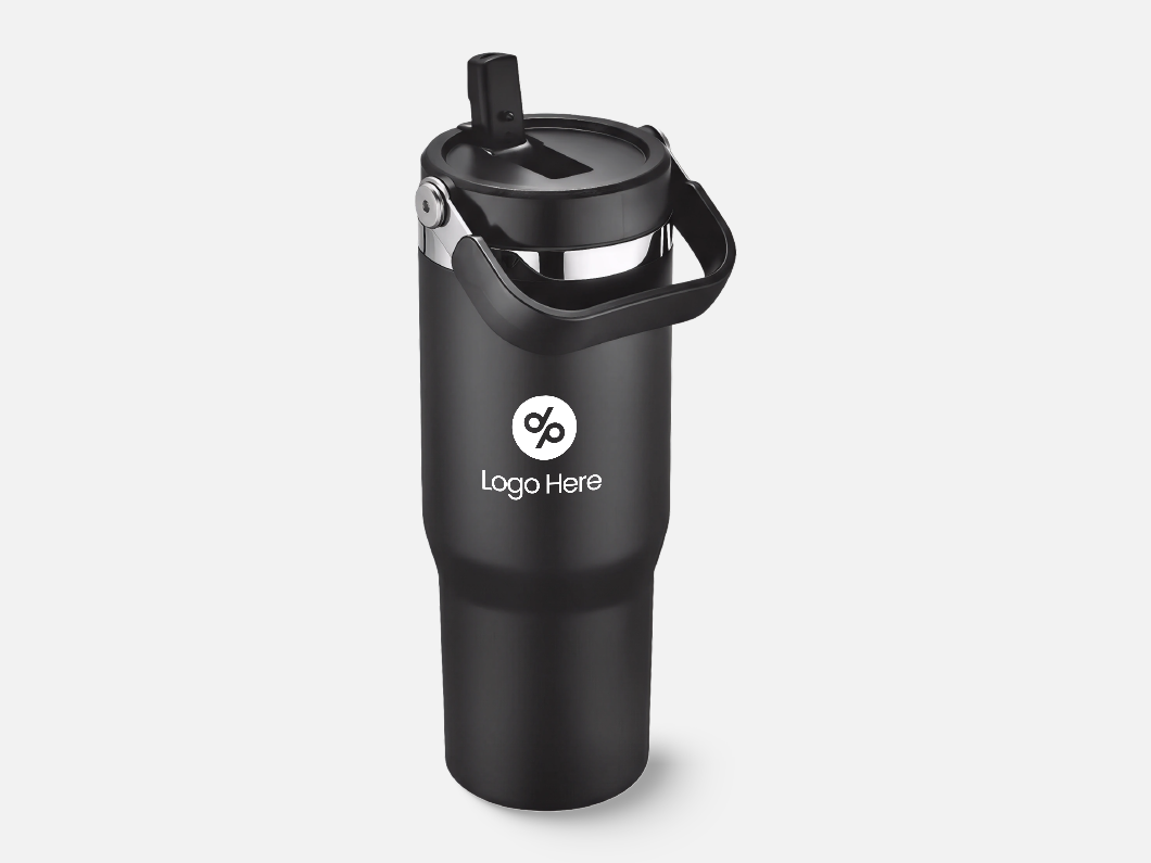 30oz Stainless Flip Lid Handle Tumbler - View 3