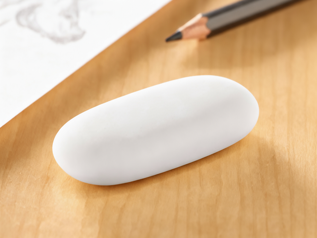 Oval White Eraser - View 1