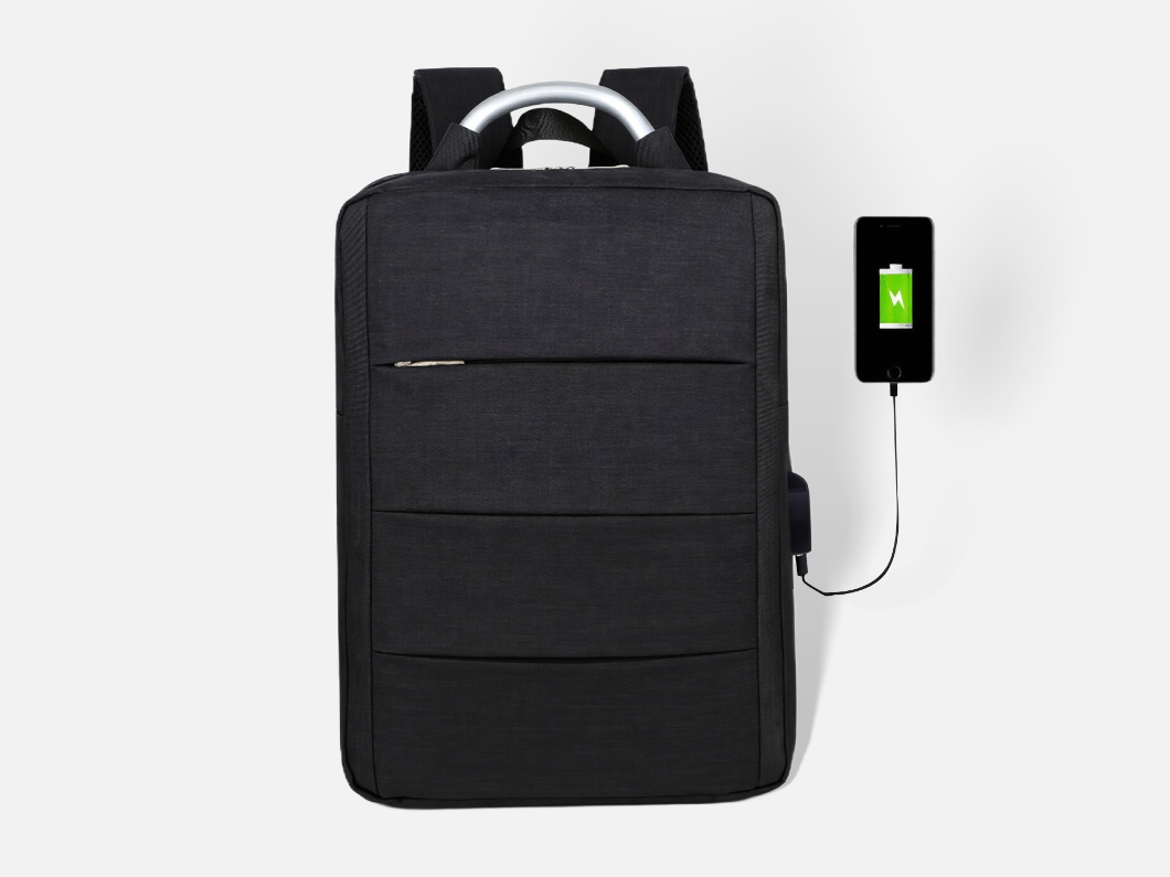 Business Laptop Backpack with USB Charging - View 3