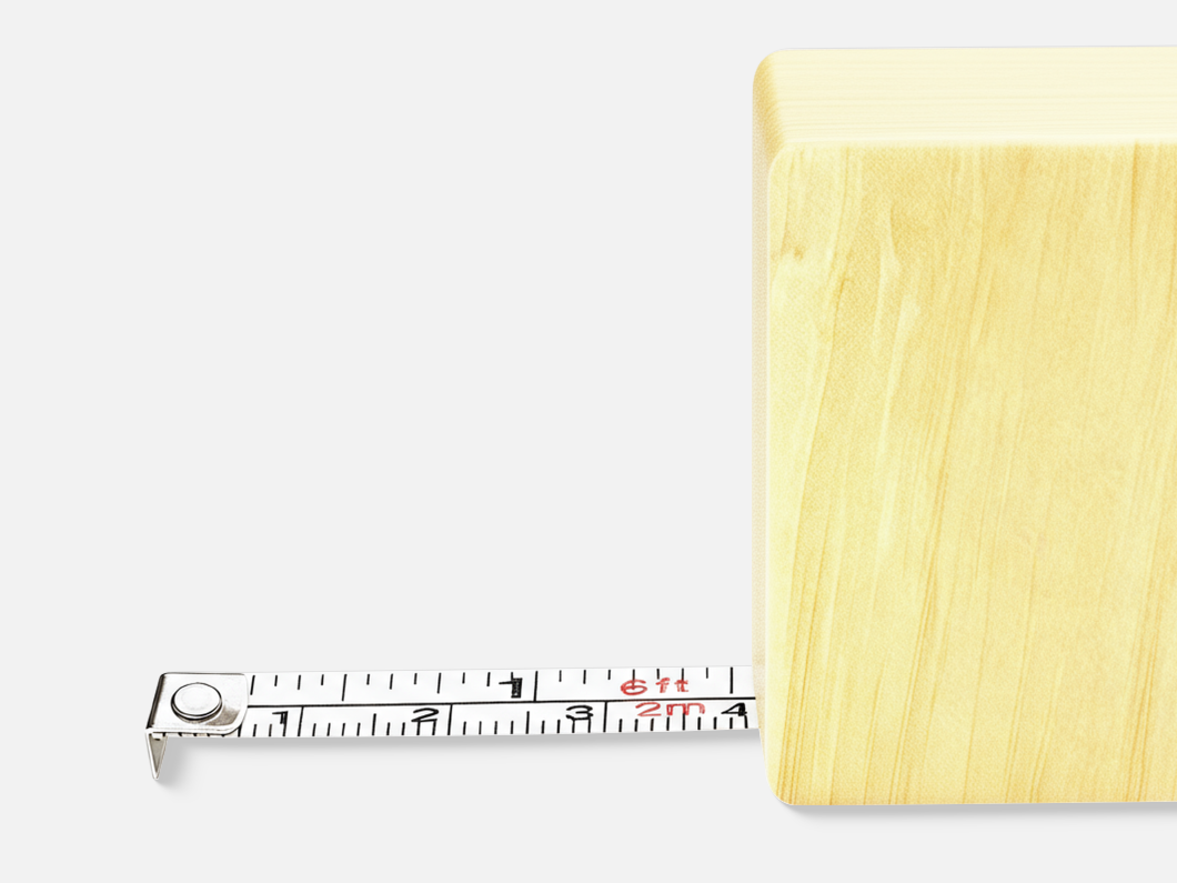 Bamboo Tape Measure Keychain - View 2
