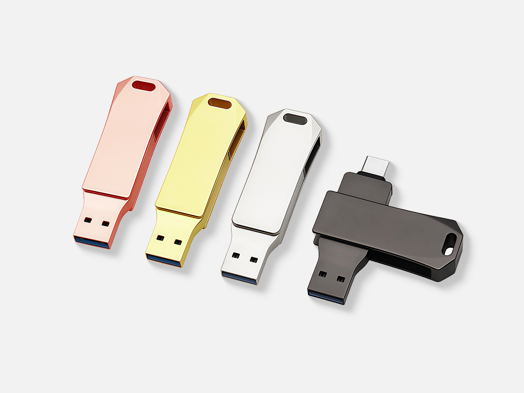 Metal Dual-Interface USB 2.0 Flash Drive - View 1