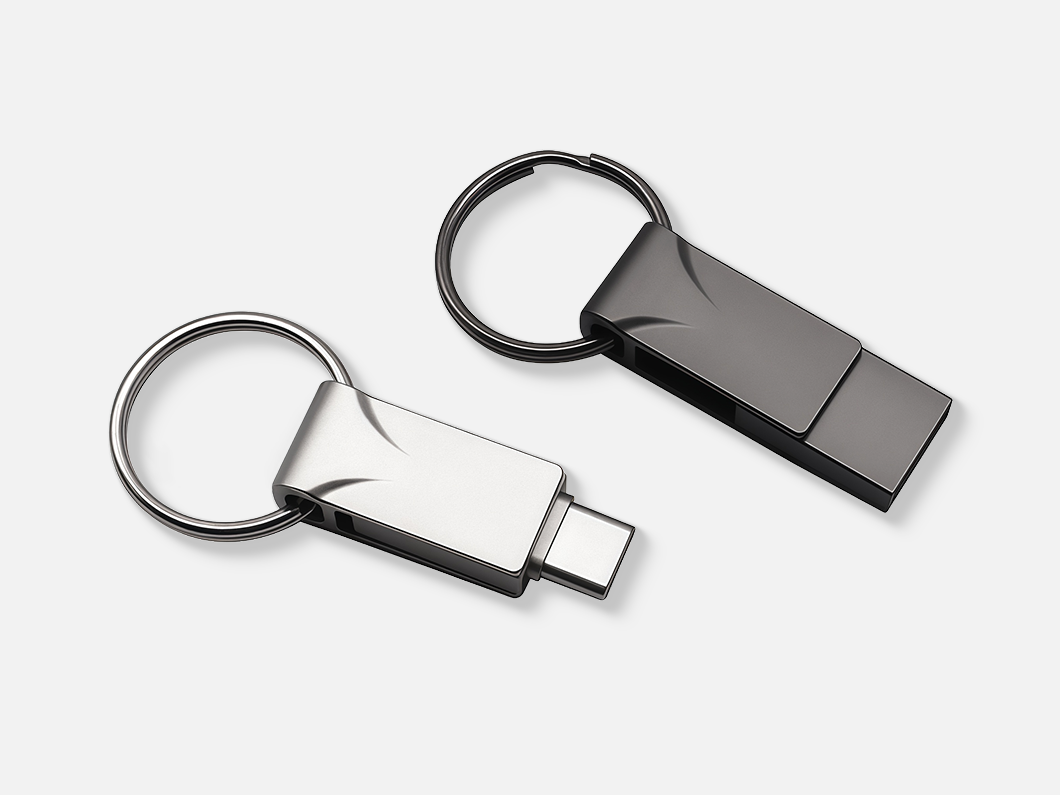Metal USB-C Flash Drive Keychain