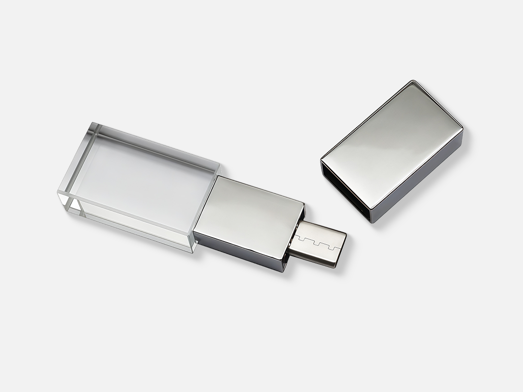 Metal USB 3.0 Flash Drive with Clear Cap - View 1
