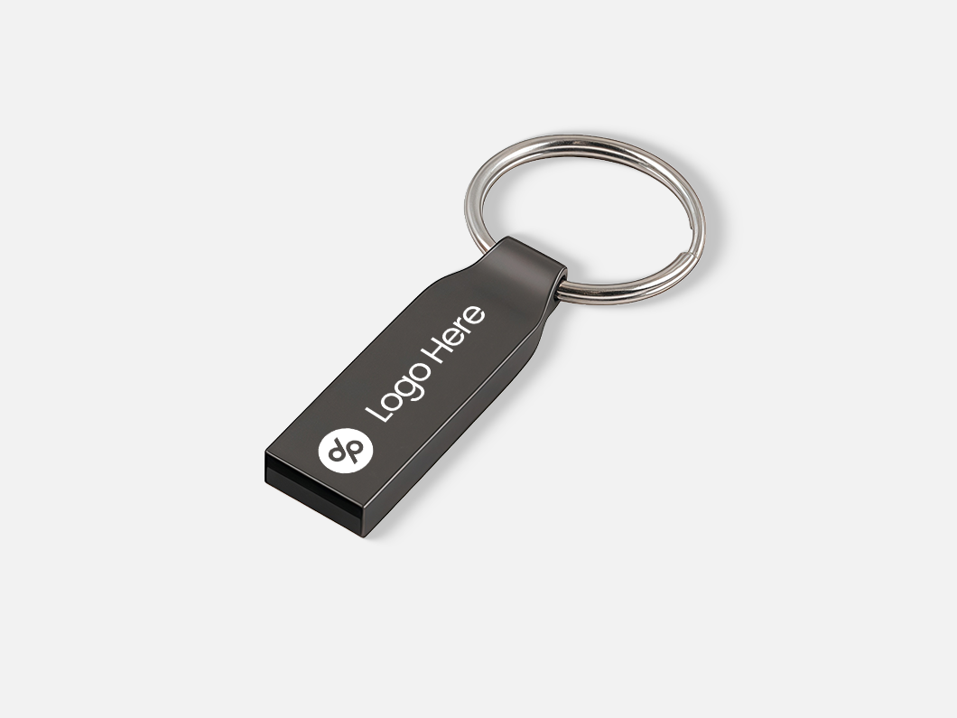 Metal USB Flash Drive Keychain - View 2