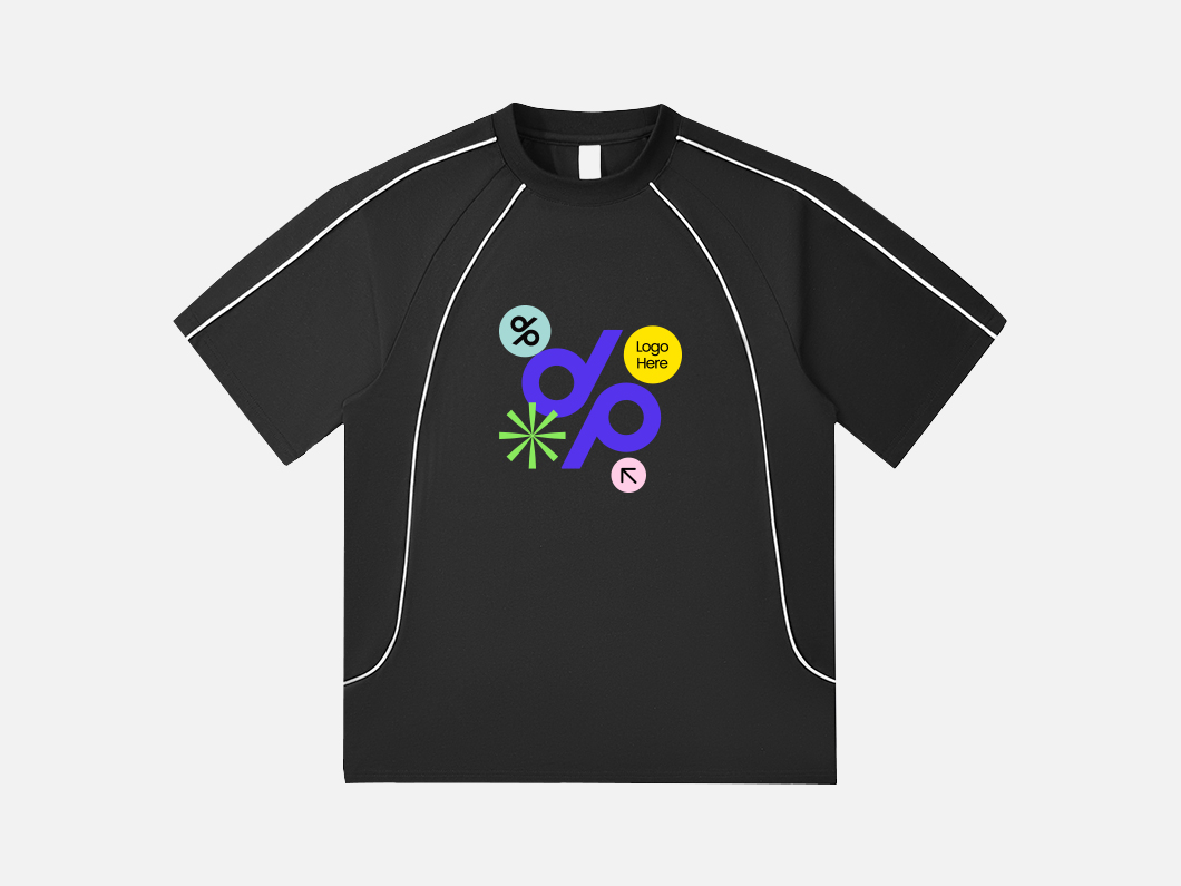 Contrast Piping Oversized T-Shirt - View 4