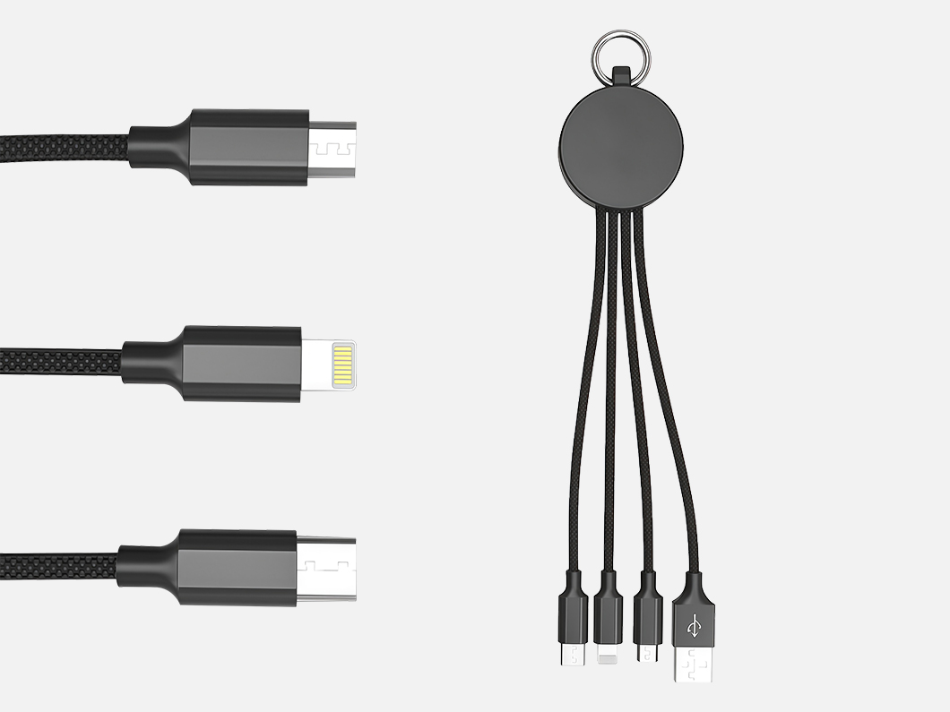 4-in-1 Bottle Opener Charging Cable Keychain
