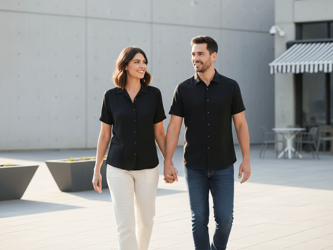 Breathable Stretch Dress Shirt - View 1