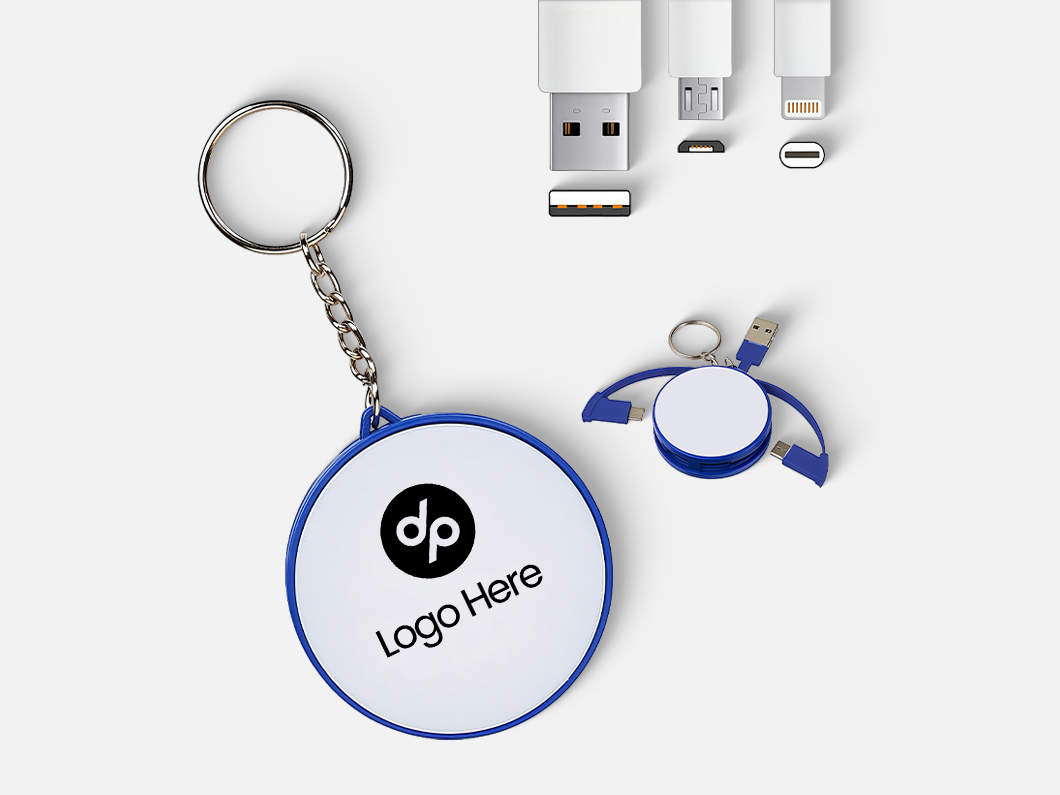3-in-1 Retractable Charging Cable Keychain
