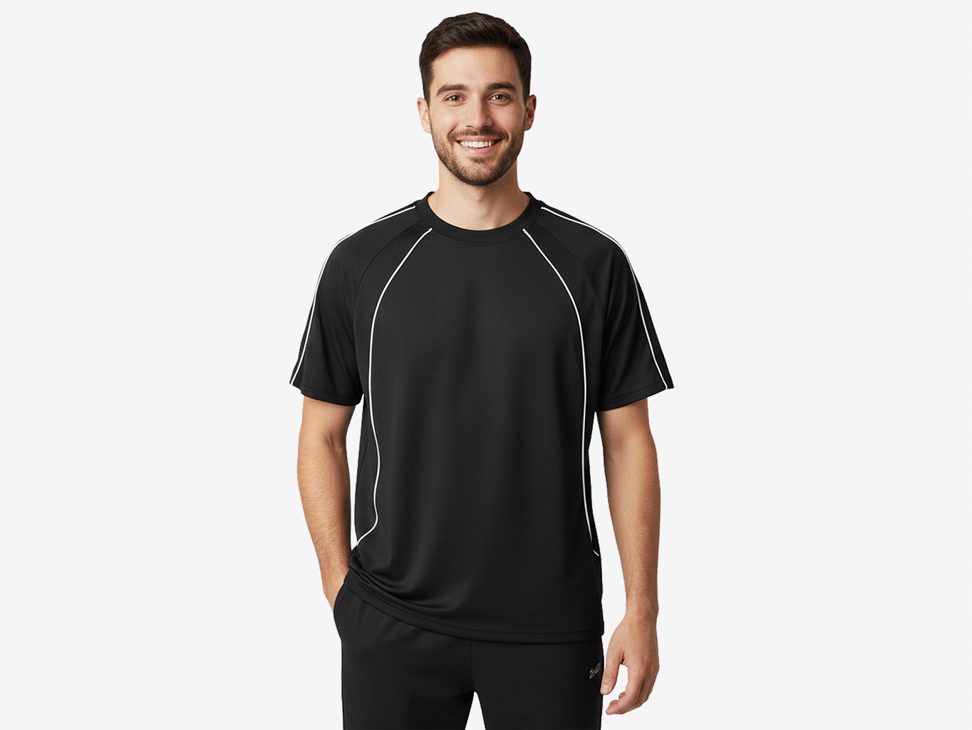 Contrast Piping Oversized T-Shirt - View 2