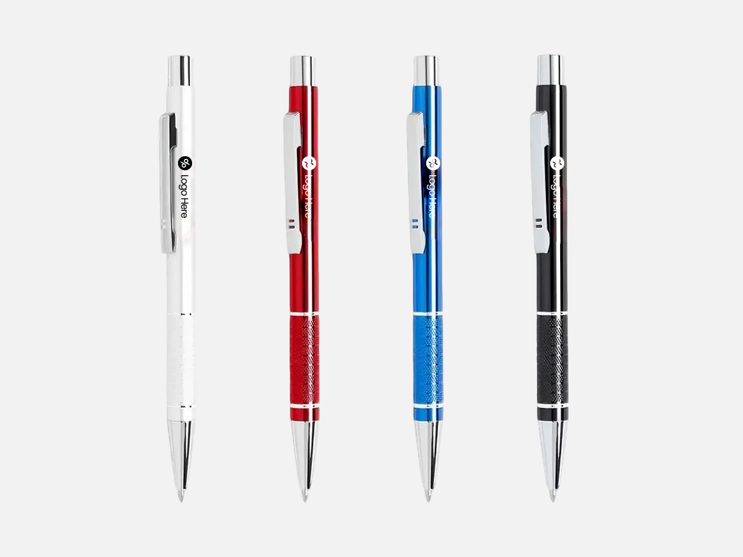 Metal Click Ballpoint Pen with Textured Grip
