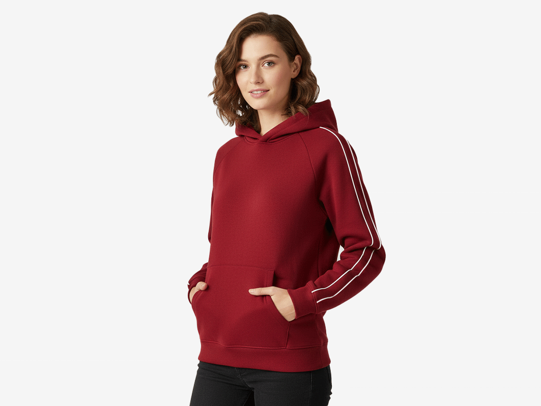Piped Raglan Hoodie - View 2